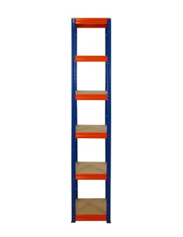Metallregal Werkstatt Schwerlastregal Helios HNO_196x040x40_6 Böden, Traglast: 175 Kg, Farbe: BLAU/ORANGE - product 2