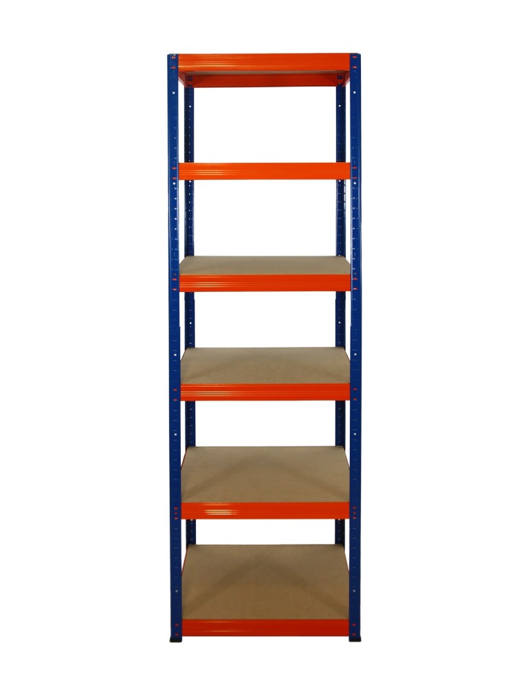 Kellerregale/Garagenregale - Metallregal Werkstatt Schwerlastregal Helios HNO_196x060x60_6 Böden, Traglast: 175 Kg, Farbe: BLAU/ORANGE - product new.modo24.de 2
