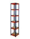 Metallregal Werkstatt Schwerlastregal Helios HNO_196x030x30_6 Böden, Traglast: 175 Kg, Farbe: BLAU/ORANGE