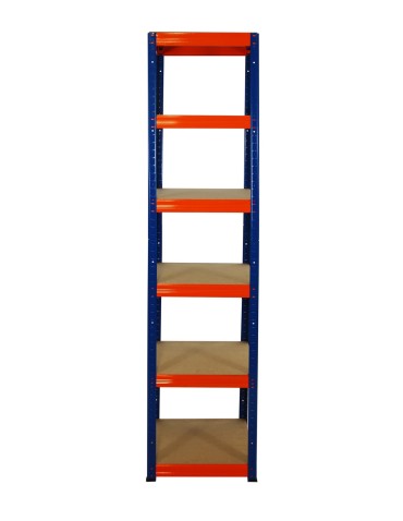 Metallregal Werkstatt Schwerlastregal Helios HNO_196x045x45_6 Böden, Traglast: 175 Kg, Farbe: BLAU/ORANGE - product 2