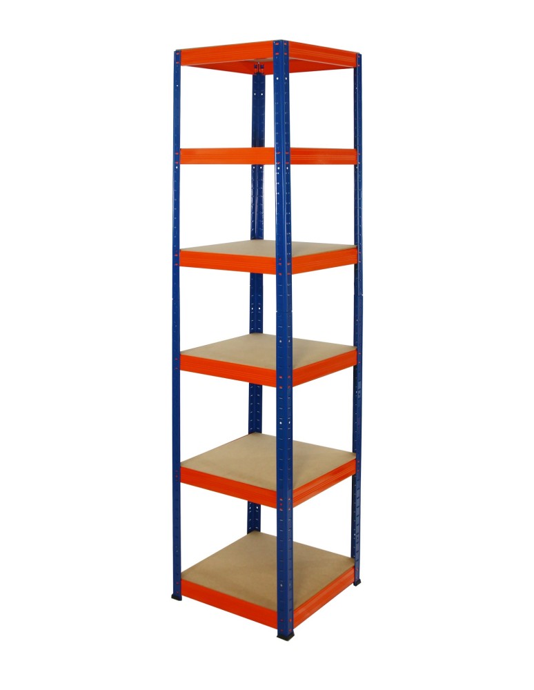 Kellerregale/Garagenregale - Metallregal Werkstatt Schwerlastregal Helios HNO_196x050x50_6 Böden, Traglast: 175 Kg, Farbe: BLAU/ORANGE - product new.modo24.de 1
