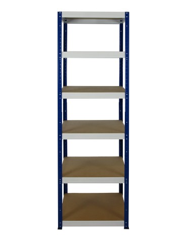 Metallregal Werkstatt Schwerlastregal Helios HNW_196x060x60_6 Böden, Traglast: 175 Kg, Farbe: BLAU/WEIß - produkt 2