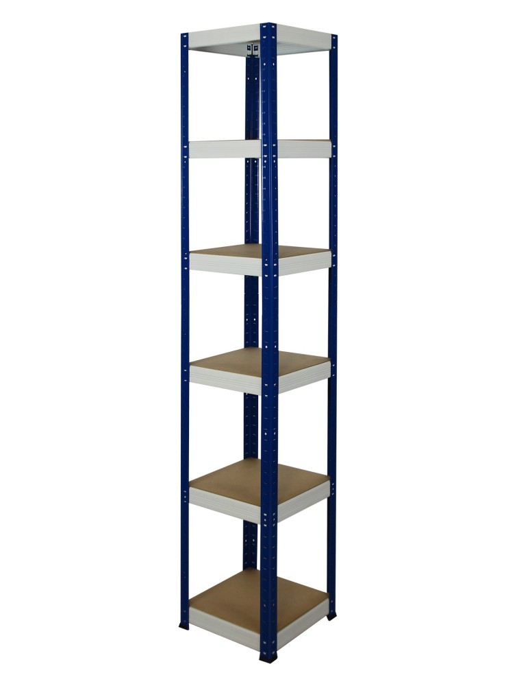 Kellerregale/Garagenregale - Metallregal Werkstatt Schwerlastregal Helios HNW_196x030x30_6 Böden, Traglast: 175 Kg, Farbe: BLAU/WEIß - product new.modo24.de 1