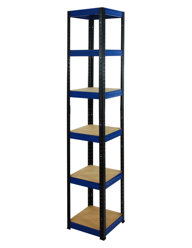 Kellerregale/Garagenregale - Metallregal Werkstatt Schwerlastregal Helios HBN_196x035x35_6 Böden, Traglast: 175 Kg, Farbe: Schwarz/BLAU - produkt new.modo24.de 1