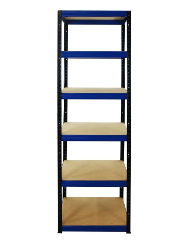 Metallregal Werkstatt Schwerlastregal Helios HBN_196x060x60_6 Böden, Traglast: 175 Kg, Farbe: SCHWARZ/BLAU - product 2