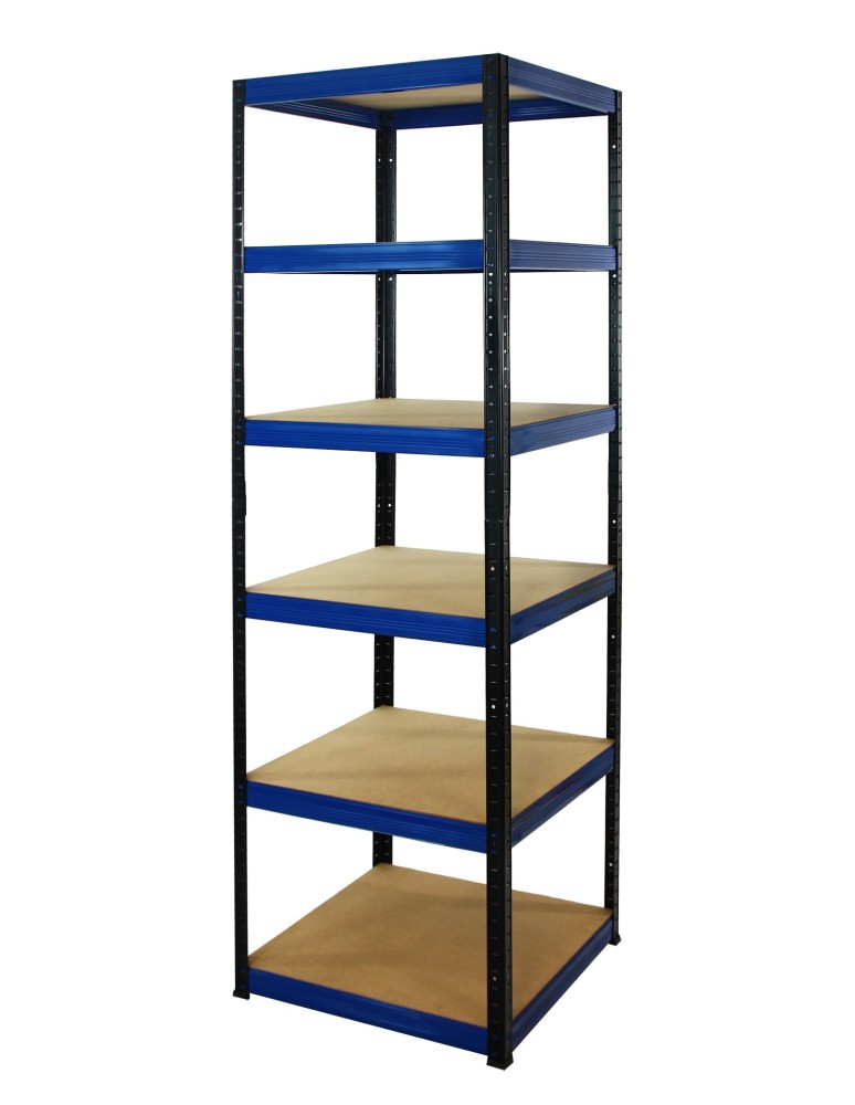 Kellerregale/Garagenregale - Metallregal Werkstatt Schwerlastregal Helios HBN_196x060x60_6 Böden, Traglast: 175 Kg, Farbe: SCHWARZ/BLAU - product new.modo24.de 1