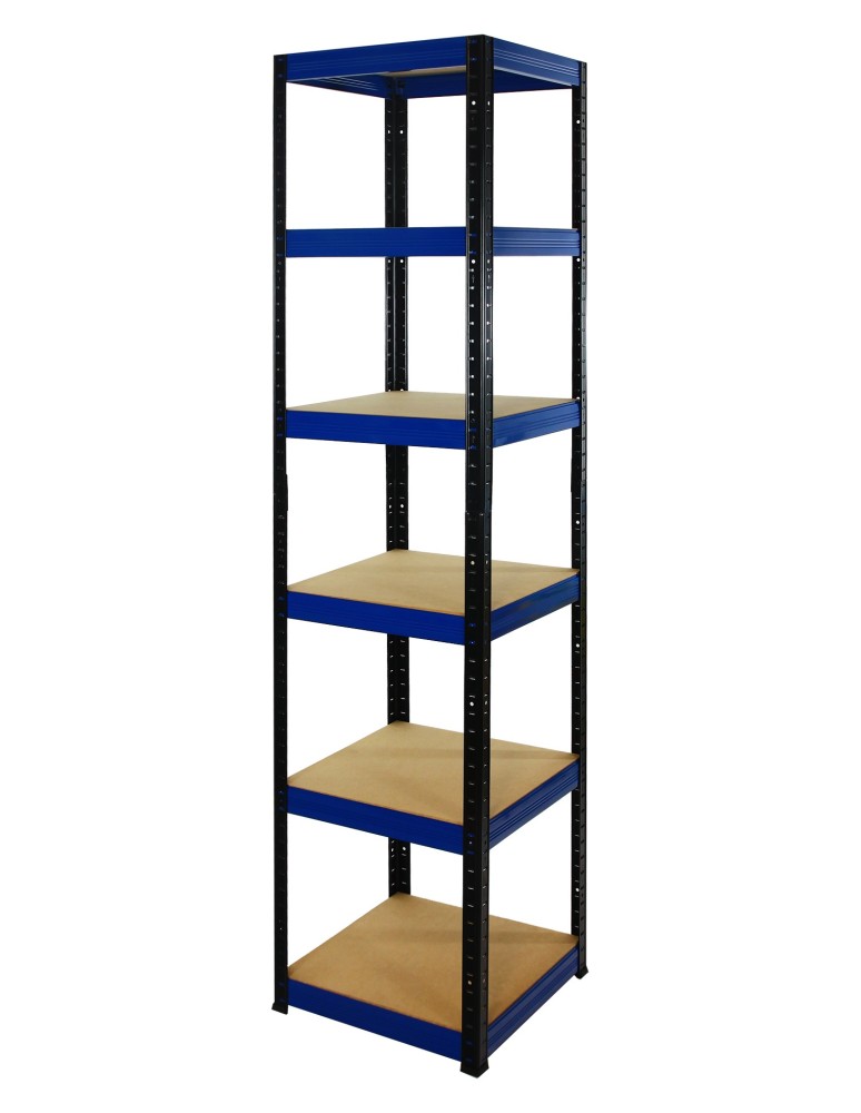 Kellerregale/Garagenregale - Metallregal Werkstatt Schwerlastregal Helios HBN_196x050x50_6 Böden, Traglast: 175 Kg, Farbe: SCHWARZ/BLAU - product new.modo24.de 1