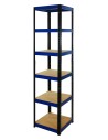 Metallregal Werkstatt Schwerlastregal Helios HBN_196x050x50_6 Böden, Traglast: 175 Kg, Farbe: SCHWARZ/BLAU