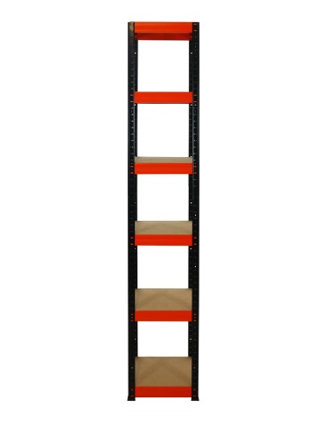Metallregal Werkstatt Schwerlastregal Helios HBO_196x040x40_6 Böden, Traglast: 175 Kg, Farbe: SCHWARZ/ORANGE - product 2