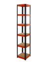 Metallregal Werkstatt Schwerlastregal Helios HBO_196x030x30_6 Böden, Traglast: 175 Kg, Farbe: SCHWARZ/ORANGE