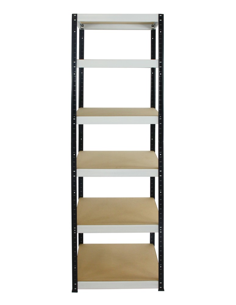Kellerregale/Garagenregale - Metallregal Werkstatt Schwerlastregal Helios HBW_196x060x60_6 Böden, Traglast: 175 Kg, Farbe: SCHWARZ/WEIß - product new.modo24.de 2