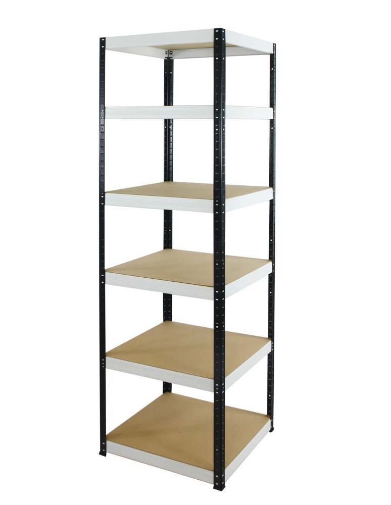 Kellerregale/Garagenregale - Metallregal Werkstatt Schwerlastregal Helios HBW_196x060x60_6 Böden, Traglast: 175 Kg, Farbe: SCHWARZ/WEIß - product new.modo24.de 1