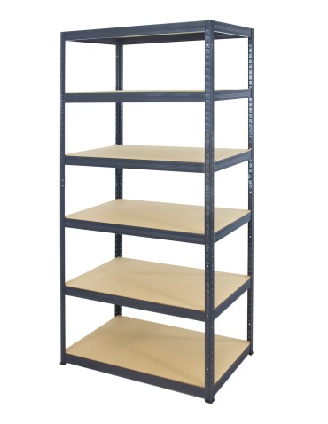 Metallregal Werkstatt Schwerlastregal Helios HGG_196x050x50_6 Böden, Traglast: 175 Kg, Farbe: GRAU - product 2