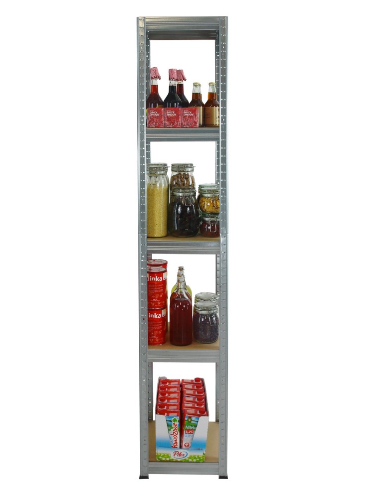 Kellerregale/Garagenregale - Metallregal Werkstatt Schwerlastregal Helios HZZ_196x030x30_5 Böden, Traglast: 175 Kg, Farbe: Verzinkt - produkt new.modo24.de 4