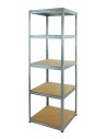 Metallregal Werkstatt Schwerlastregal Helios HZZ_196x045x45_5 Böden, Traglast: 175 Kg, Farbe: Verzinkt