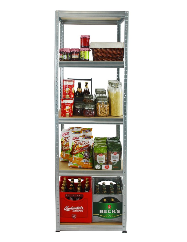 Kellerregale/Garagenregale - Metallregal Werkstatt Schwerlastregal Helios HZZ_196x060x60_5 Böden, Traglast: 175 Kg, Farbe: Verzinkt - produkt new.modo24.de 3