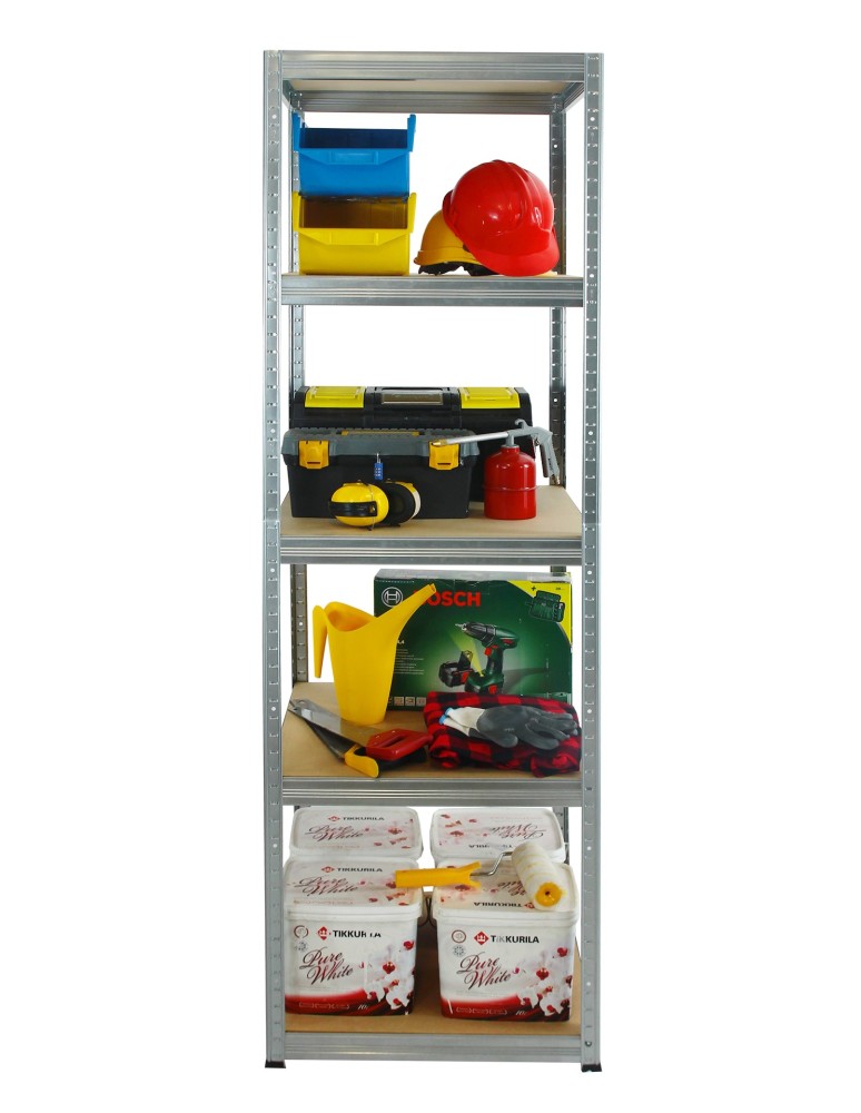 Kellerregale/Garagenregale - Metallregal Werkstatt Schwerlastregal Helios HZZ_196x060x60_5 Böden, Traglast: 175 Kg, Farbe: Verzinkt - produkt new.modo24.de 5