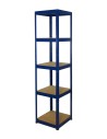 Metallregal Werkstatt Schwerlastregal Helios HNN_196x045x45_5 Böden, Traglast: 175 Kg, Farbe: BLAU