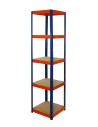 Metallregal Werkstatt Schwerlastregal Helios HNO_196x045x45_5 Böden, Traglast: 175 Kg, Farbe: BLAU/ORANGE