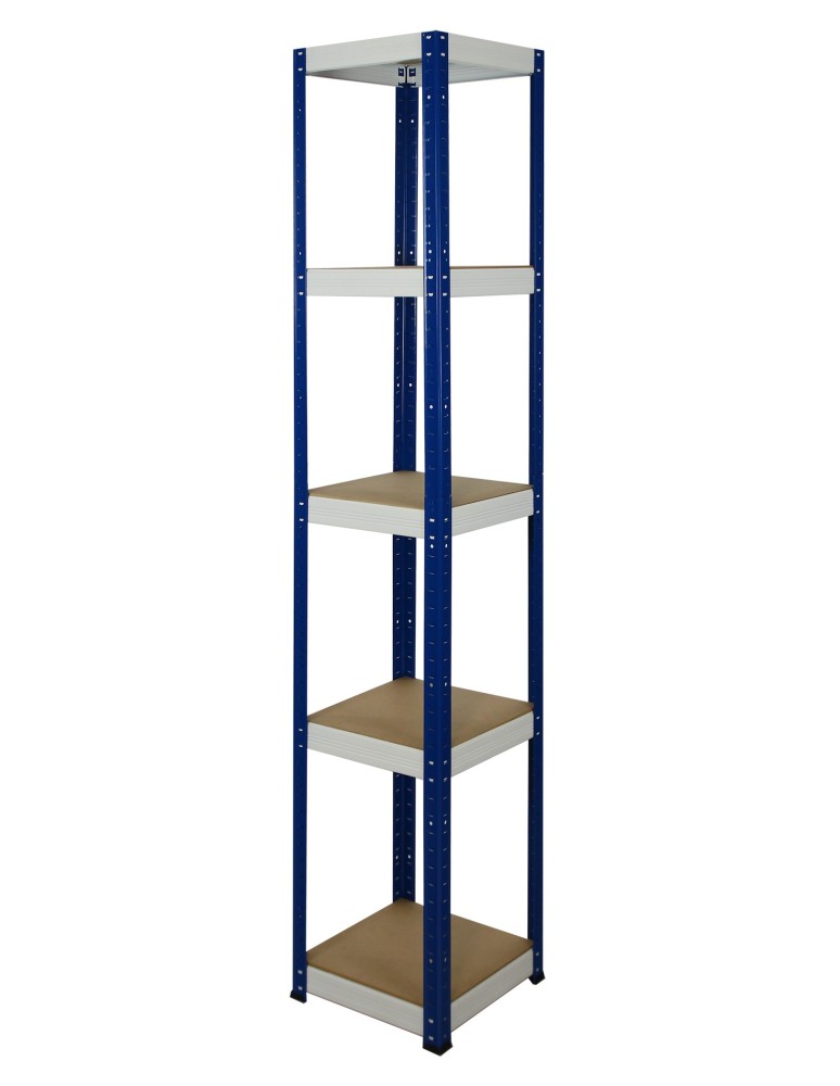 Kellerregale/Garagenregale - Metallregal Werkstatt Schwerlastregal Helios HNW_196x035x35_5 Böden, Traglast: 175 Kg, Farbe: BLAU/WEIß - product new.modo24.de 1