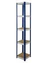 Metallregal Werkstatt Schwerlastregal Helios HNW_196x035x35_5 Böden, Traglast: 175 Kg, Farbe: BLAU/WEIß