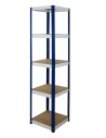 Metallregal Werkstatt Schwerlastregal Helios HNW_196x040x40_5 Böden, Traglast: 175 Kg, Farbe: BLAU/WEIß