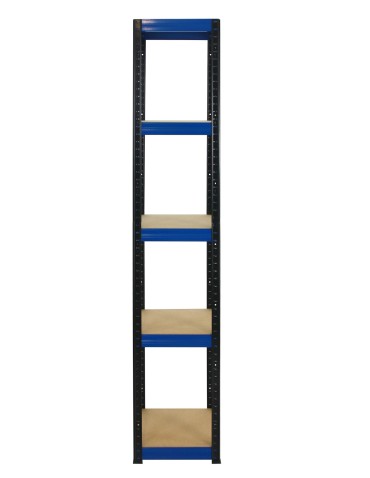 Metallregal Werkstatt Schwerlastregal Helios HBN_196x045x45_5 Böden, Traglast: 175 Kg, Farbe: SCHWARZ/BLAU - product 2