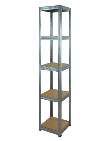 Metallregal Werkstatt Schwerlastregal Helios HZZ_180x030x30_5 Böden, Traglast: 175 Kg, Farbe: Verzinkt