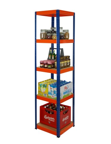 Kellerregale/Garagenregale - Metallregal Werkstatt Schwerlastregal Helios HNO_180x045x45_5 Böden, Traglast: 175 Kg, Farbe: BLAU/ORANGE - product 3