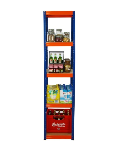 Kellerregale/Garagenregale - Metallregal Werkstatt Schwerlastregal Helios HNO_180x045x45_5 Böden, Traglast: 175 Kg, Farbe: BLAU/ORANGE - product 4