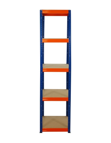 Metallregal Werkstatt Schwerlastregal Helios HNO_180x050x50_5 Böden, Traglast: 175 Kg, Farbe: BLAU/ORANGE - product 2