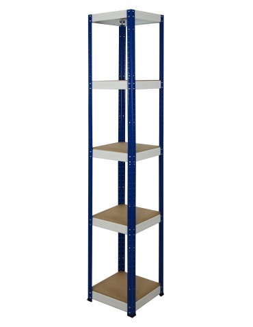 Metallregal Werkstatt Schwerlastregal Helios HNW_180x050x50_5 Böden, Traglast: 175 Kg, Farbe: BLAU/WEIß