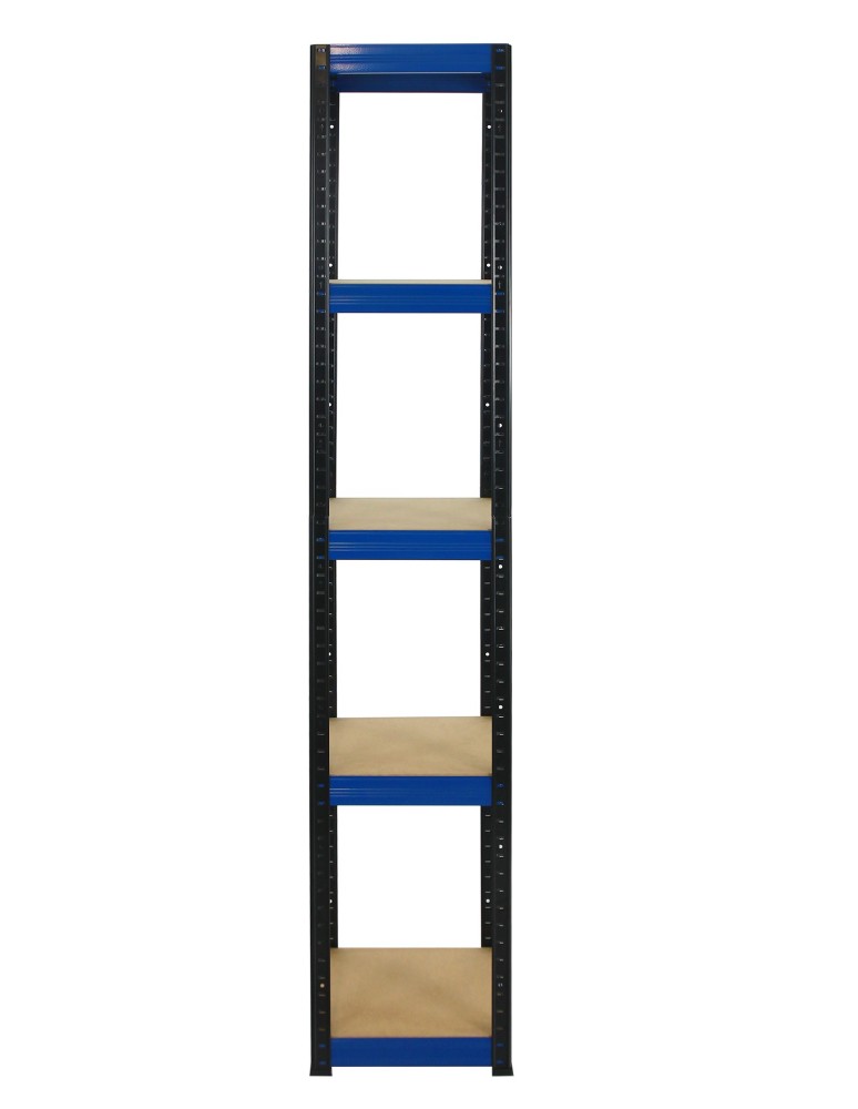 Kellerregale/Garagenregale - Metallregal Werkstatt Schwerlastregal Helios HBN_180x035x35_5 Böden, Traglast: 175 Kg, Farbe: Schwarz/BLAU - produkt new.modo24.de 2