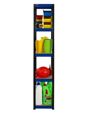 Kellerregale/Garagenregale - Metallregal Werkstatt Schwerlastregal Helios HBN_180x035x35_5 Böden, Traglast: 175 Kg, Farbe: Schwarz/BLAU - produkt 5