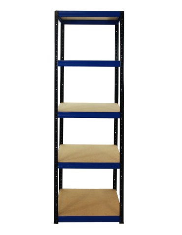 Metallregal Werkstatt Schwerlastregal Helios HBN_180x060x60_5 Böden, Traglast: 175 Kg, Farbe: SCHWARZ/BLAU - product 2