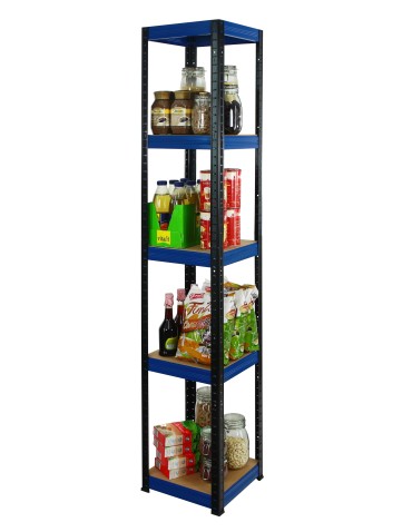 Kellerregale/Garagenregale - Metallregal Werkstatt Schwerlastregal Helios HBN_180x045x45_5 Böden, Traglast: 175 Kg, Farbe: SCHWARZ/BLAU - product 4