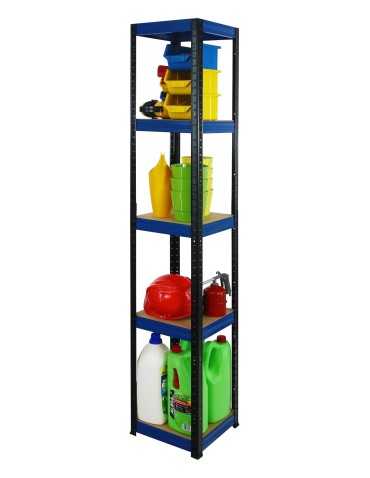 Kellerregale/Garagenregale - Metallregal Werkstatt Schwerlastregal Helios HBN_180x045x45_5 Böden, Traglast: 175 Kg, Farbe: SCHWARZ/BLAU - product 6