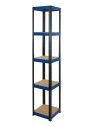 Metallregal Werkstatt Schwerlastregal Helios HBN_180x050x50_5 Böden, Traglast: 175 Kg, Farbe: SCHWARZ/BLAU
