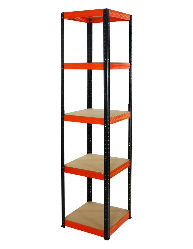 Kellerregale/Garagenregale - Metallregal Werkstatt Schwerlastregal Helios HBO_180x045x45_5 Böden, Traglast: 175 Kg, Farbe: SCHWARZ/ORANGE - product new.modo24.de 1