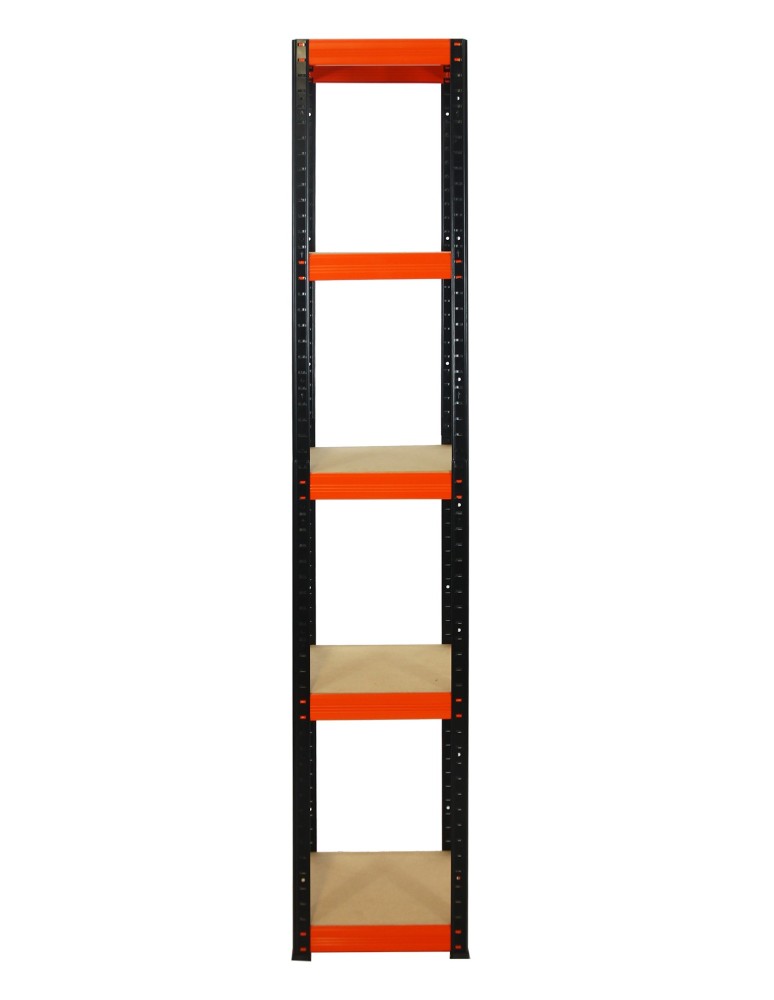 Kellerregale/Garagenregale - Metallregal Werkstatt Schwerlastregal Helios HBO_180x050x50_5 Böden, Traglast: 175 Kg, Farbe: SCHWARZ/ORANGE - produkt new.modo24.de 2