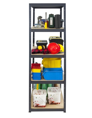 Kellerregale/Garagenregale - Metallregal Werkstatt Schwerlastregal Helios HGG_180x045x45_5 Böden, Traglast: 175 Kg, Farbe: GRAU - product 6