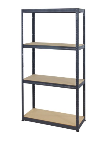 Metallregal Werkstatt Schwerlastregal Helios HGG_180x045x45_4 Böden, Traglast: 175 Kg, Farbe: GRAU - product 2
