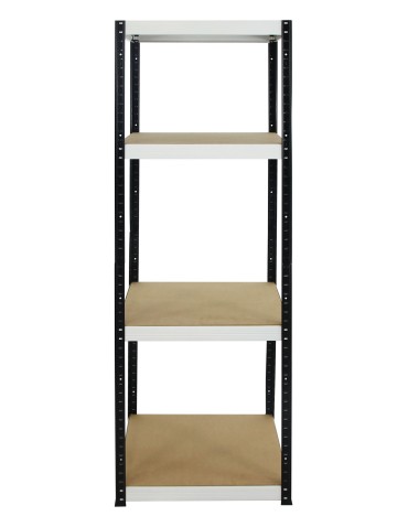 Metallregal Werkstatt Schwerlastregal Helios HBW_180x050x50_4 Böden, Traglast: 175 Kg, Farbe: SCHWARZ/WEIß - product 2
