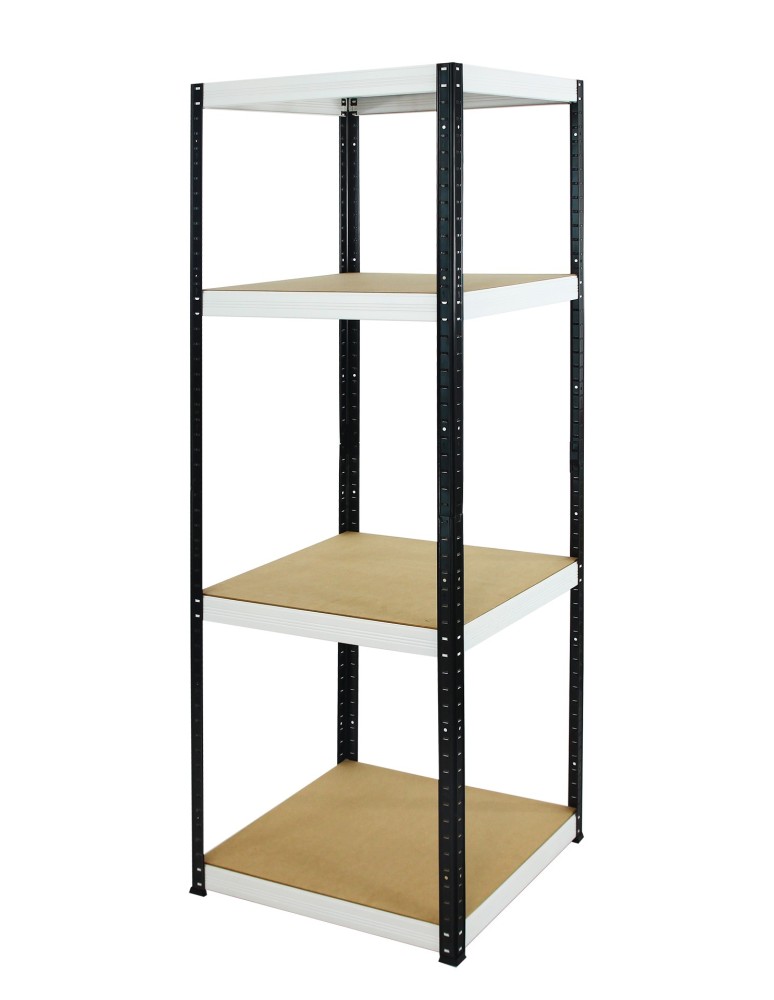 Kellerregale/Garagenregale - Metallregal Werkstatt Schwerlastregal Helios HBW_180x060x60_4 Böden, Traglast: 175 Kg, Farbe: SCHWARZ/WEIß - product new.modo24.de 1