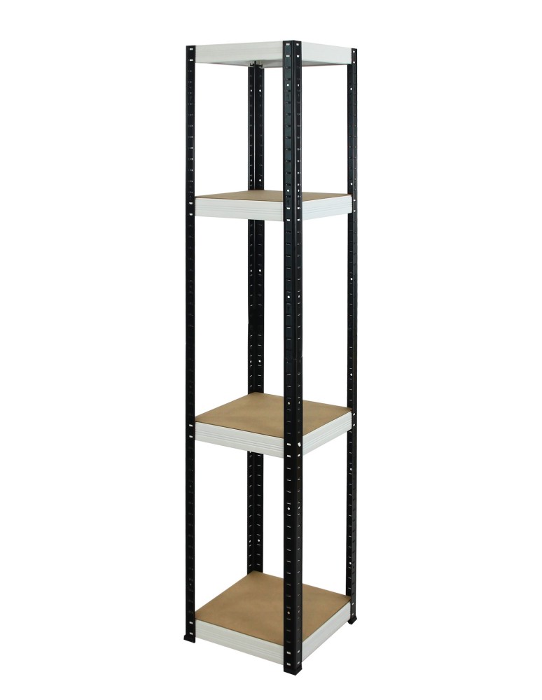 Kellerregale/Garagenregale - Metallregal Werkstatt Schwerlastregal Helios HBW_180x040x40_4 Böden, Traglast: 175 Kg, Farbe: SCHWARZ/WEIß - product new.modo24.de 1