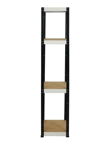 Metallregal Werkstatt Schwerlastregal Helios HBW_180x035x35_4 Böden, Traglast: 175 Kg, Farbe: SCHWARZ/WEIß - produkt 2