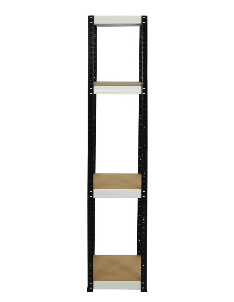 Kellerregale/Garagenregale - Metallregal Werkstatt Schwerlastregal Helios HBW_180x035x35_4 Böden, Traglast: 175 Kg, Farbe: SCHWARZ/WEIß - produkt new.modo24.de 2