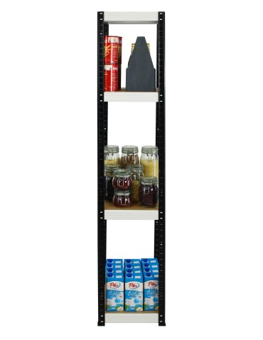 Kellerregale/Garagenregale - Metallregal Werkstatt Schwerlastregal Helios HBW_180x035x35_4 Böden, Traglast: 175 Kg, Farbe: SCHWARZ/WEIß - produkt 3