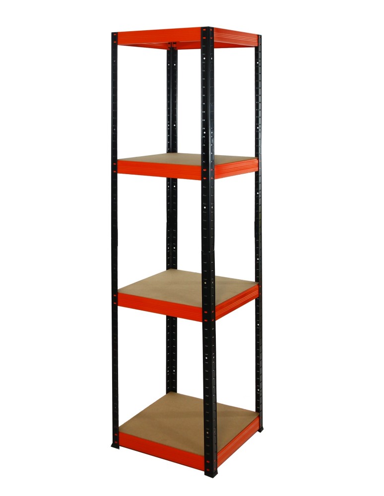 Kellerregale/Garagenregale - Metallregal Werkstatt Schwerlastregal Helios HBO_180x050x50_4 Böden, Traglast: 175 Kg, Farbe: SCHWARZ/ORANGE - product new.modo24.de 1