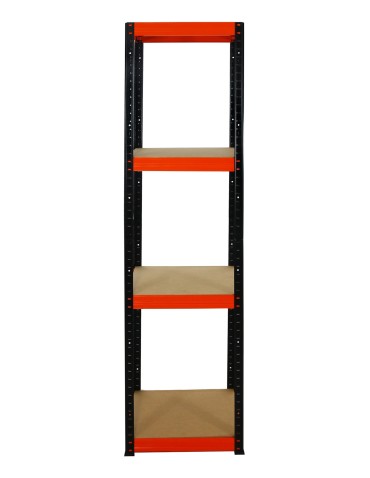 Metallregal Werkstatt Schwerlastregal Helios HBO_180x045x45_4 Böden, Traglast: 175 Kg, Farbe: SCHWARZ/ORANGE - product 2